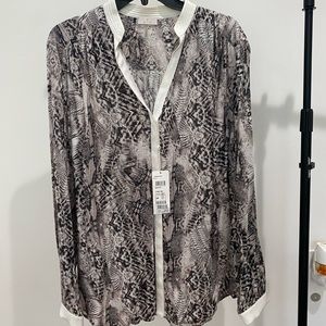 NWT Basler Snake Print V Neck Blouse Size 44
